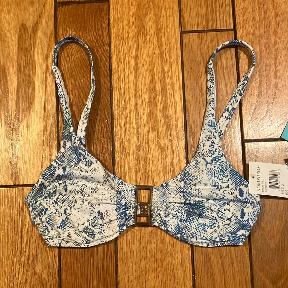 Melissa Odabash bathing suit top blue and white size 2
